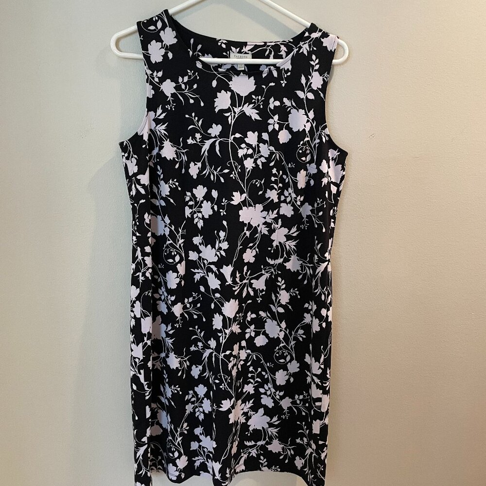 Talbots NWT Black and White Midi Sleeveless Shift Dress